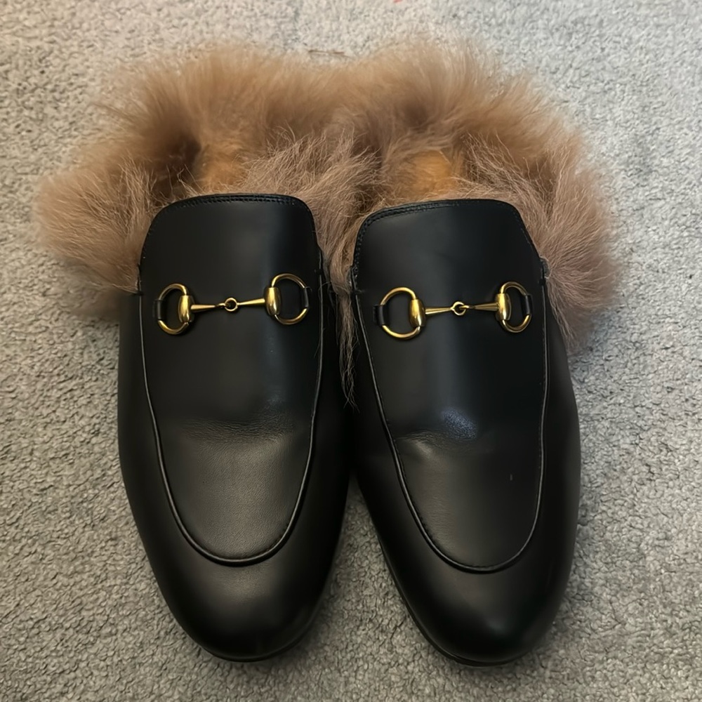 Size 39 Gucci Princetown Mules with Fur